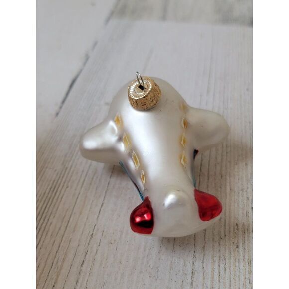Mini blown glass airplane pilot glitter ornament Xmas - Picture 3 of 5